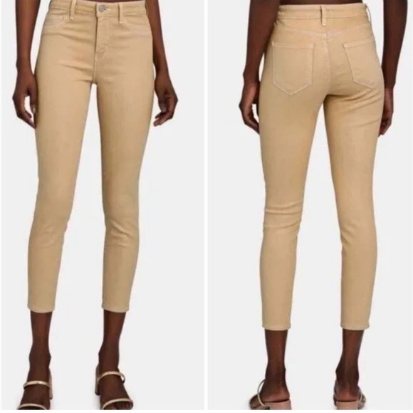 L'AGENCE Margot High Rise Skinny Jean Candied Ginger Contrast - Picture 1 of 7